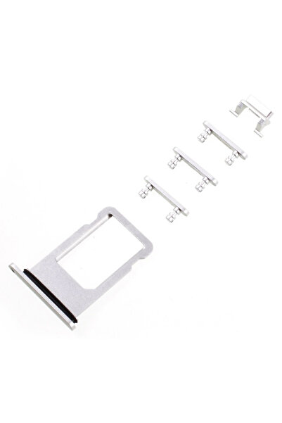 unbranded Υποδοχή Κάρτας SIM και Side Button για iPhone 8 Plus, ασημί