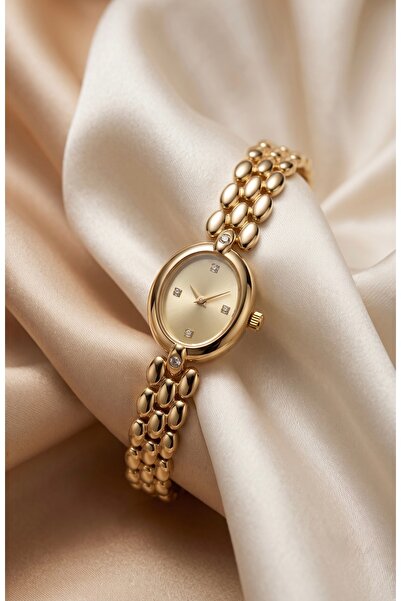 KLISHE Butik Women's Steel Watch Gold Color Minimal Vintage Old Money Classic...