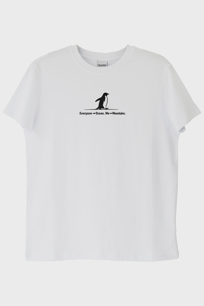 NUUGG Penguin Mountain Love White T-Shirt