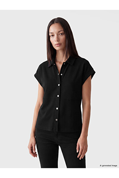 LC Waikiki Rmz Gi̇yi̇m Farkiyla Short Sleeve Loose Fit Women's Shirt