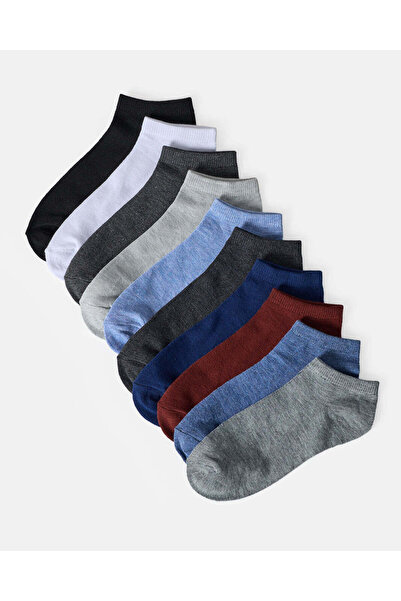 REDTAG Men Assorted 10 Pairs Ankle Socks Set
