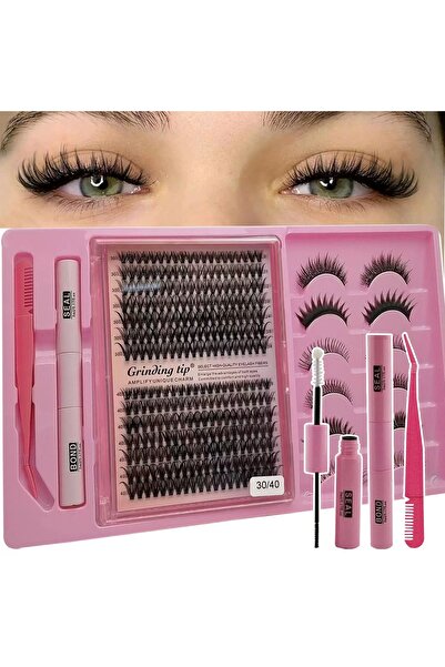 Glamura Lashes Kit Gene False Individuale Cluster, Include Adeziv Duplex Bond...