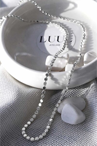 LUUL ATELIER Xuping Silver Color Round Flake Crushed Chain Necklace Shiny Dis...