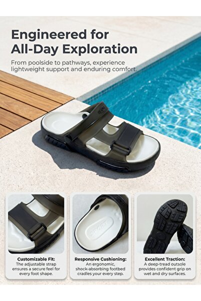 GlobalOne Mart Men's Ultra-Lightweight Two-Strap Clogs - Soft Sole Anti-Fatig...