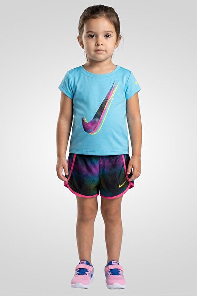 Nike Toddlers Girl 2 Pieces Brand Logo T-Shirt And Short Set, Multicolor