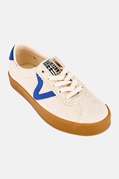 Vans حذاء تزلج رياضي للأولاد من كيدز بوي، منخفض برباط، باللون الأبيض
