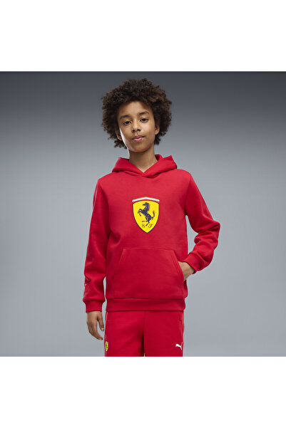 Puma Scuderia Ferrari Farbiger Shield Fleece-Hoodie für Jugendliche