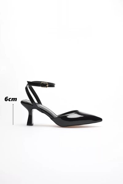 Generic Brand Women's Black Patent Leather Heeled Shoes Tr03Ms02A