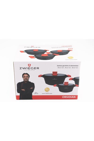 ZWIEGER Set oale ZWIEGER, 6 elemente, aluminiu, negru, 20x24x28cm