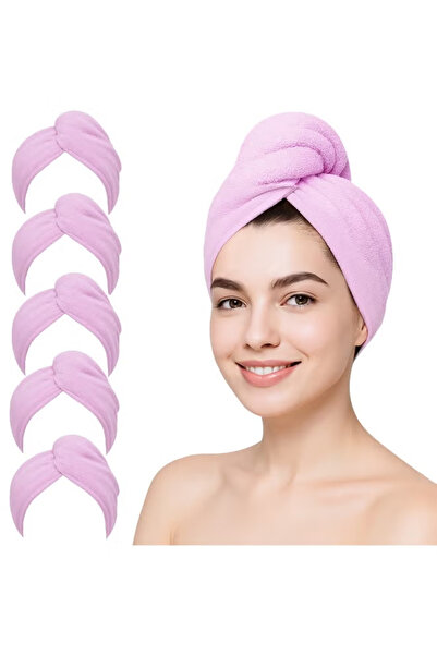 GGEROU Travel Disposable Microfiber Hair Towel, 5 Packs Hair Turbans for Wet ...