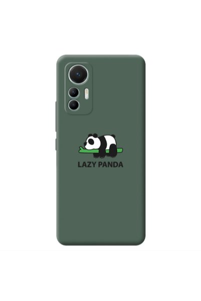 Other Xiaomi Mi 12 Lite Lazy panda Dark Green Colored Silicone TPU Θήκη