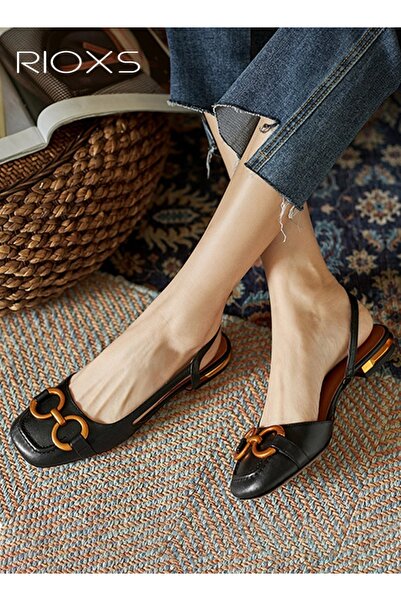 RIOXS Women's Closed Square Toe Sandals, Vintage Slingback Mary Jane Shoes, L...