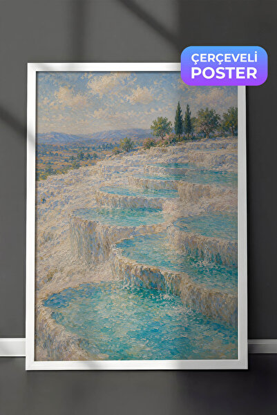 Zestia Zidna slika inspirisana Monetovim pejzažem Pamukkale, impresionistički...