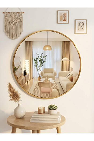 The Living Round Wall Mirror with Durable Metal Frame | Premium Modern Accent...
