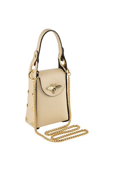 AZZURA Geantă Charisma, crossbody din piele crem 8211