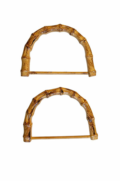 iğne izi Bamboo-Look Resin Bag Handle – Natural-Looking Bag Handle – 2 Pieces