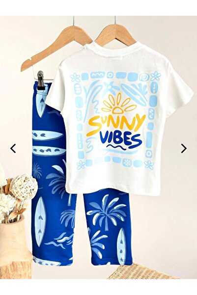 Mireya Kids Sunny Vibes Boys' Printed Patterned Top and Bottom Set