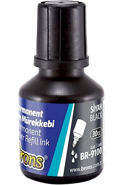 Brons Permanent Marker Mürekkebi Siyah 30 Cc Br-9100