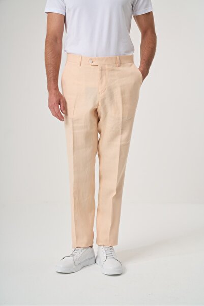 Velvarde Linen Slim Pants Salmon