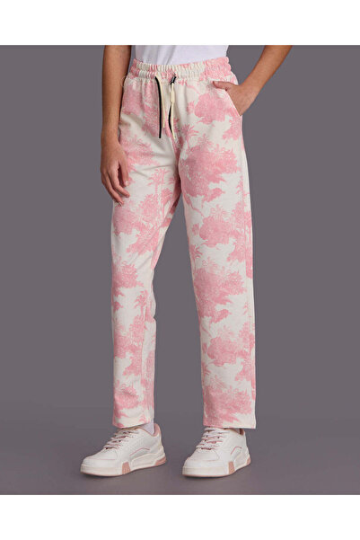 REDTAG Senior Girls White And Pink Printed Trouser