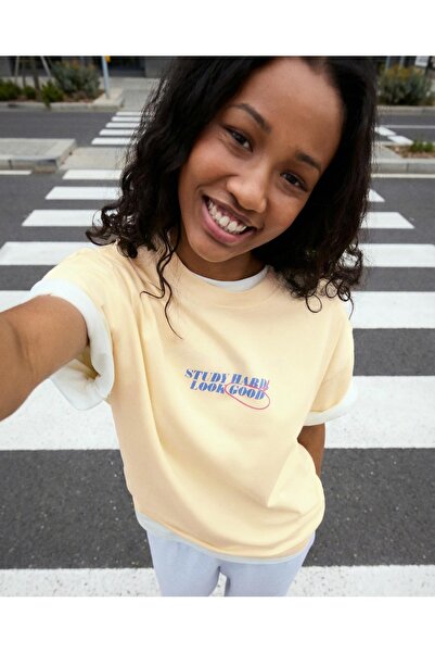 cto your style Tricou unisex supradimensionat cu imprimeu – cu textul „Study ...