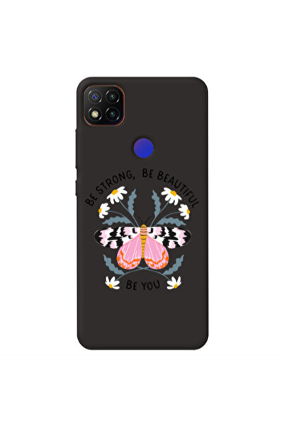 Other Xiaomi Redmi 9c Be Strong Black Colored Silicone TPU Θήκη