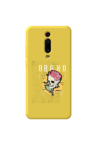 Other Xiaomi Mi 9T Pro Skull Roses Yellow Colored Silicone TPU Θήκη
