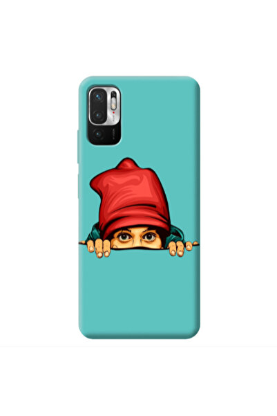 Other Xiaomi Redmi Note 10 Pro 5G Hidden Girl Turquoise Colored Silicone TPU ...