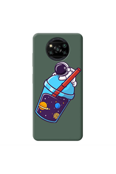 Other Xiaomi Poco X3 Pro Longing in space Dark Green Colored Silicone TPU Θήκη