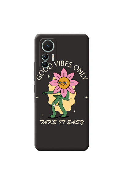 Other Xiaomi Mi 12 Lite Good Vibes Only Black Colored Silicone TPU Θήκη