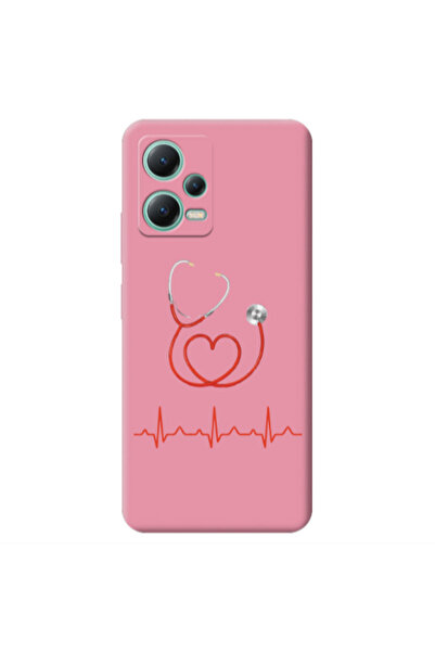 Other Xiaomi Redmi Note 12 Pro 5G Stethoscope Pink Colored Silicone TPU Θήκη