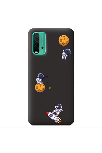 Other Xiaomi Poco M3 Cute astronauts Black Colored Silicone TPU Θήκη