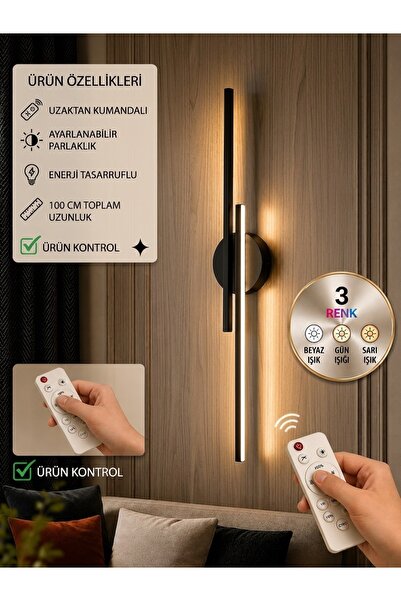 laaysa Led Aplik Dekor 3 Renk Işık kumandalı 100cm toplam uzunluk