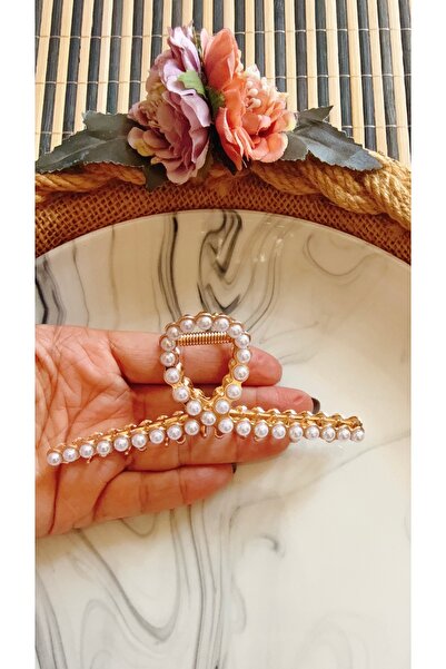 Yeşim Aksesuar Large size pearl metal buckle (11 cm)