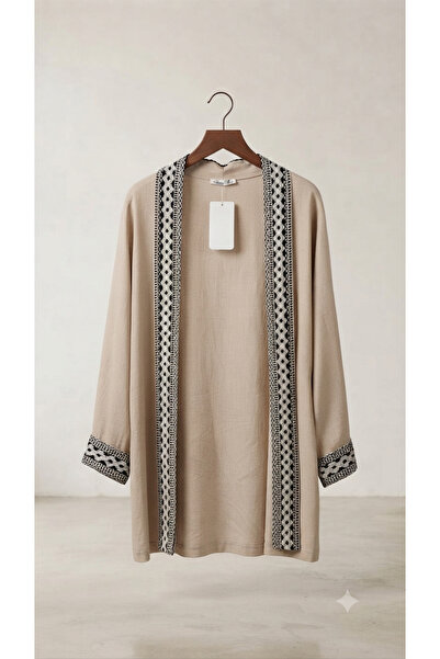 Sublime Butik Women's Ethnic Embroidered Beige Color Loose Summer Long Button...
