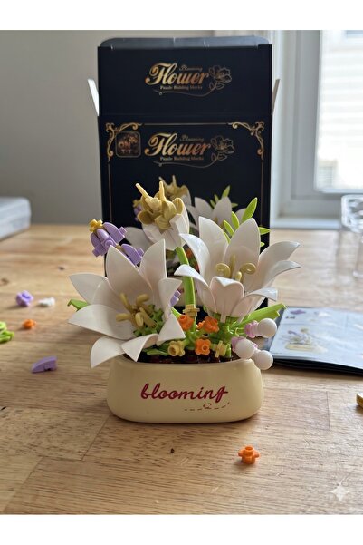 Arvela Premium Blooming Çiçek Yapım Blokları - DIY Beyaz Lilyum ve Nergis Buk...