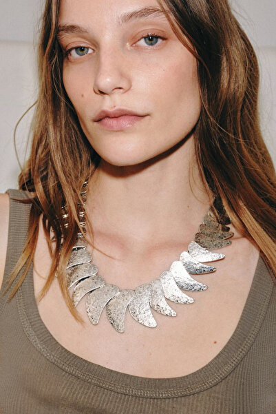 Bo Takı ve Aksesuar Metal Drop Plate Necklace