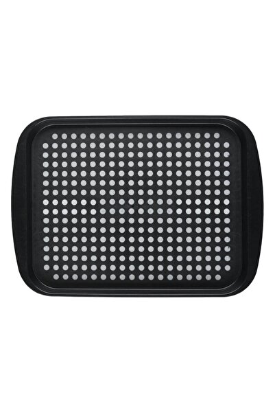 Z Store Tavă de servire neagră cu model punctat și mâner - 44x32x3cm