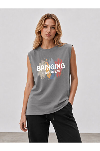 caddekombin Tricou cu mâneci scurte pentru femei, cu imprimeu artistic modern...