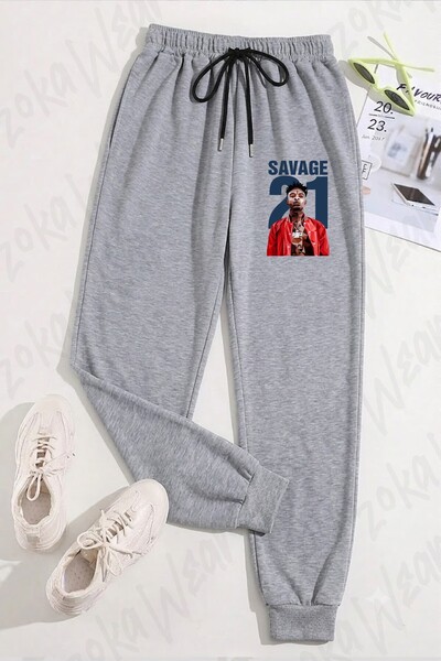 ZOKAWEAR Unisex 21 Savage Printed Sweatpants