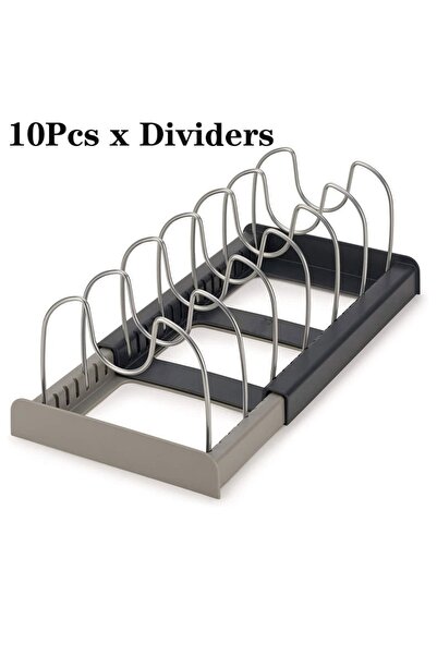 Choice1 10pcs dividers Compartments Pot and Pan Organizer Kitchen Cabinet Pan...