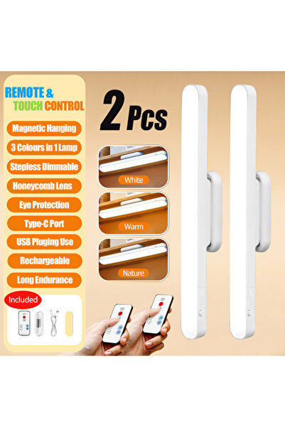 Choice1 3 Colors in 1 2 Pcs Remote LED Desk Lamp Magnetic Hanging Night Light...