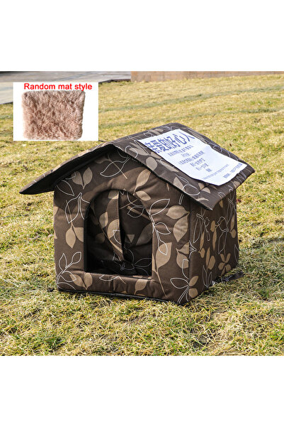 choice2 S 35x35x30cm Brown Cat House Waterproof Outdoor Winter Warm Pet Cat C...