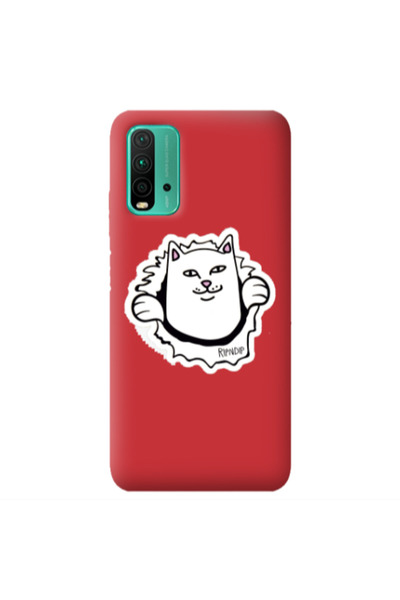 Other Xiaomi Poco M3 White cat Red Colored Silicone TPU Θήκη