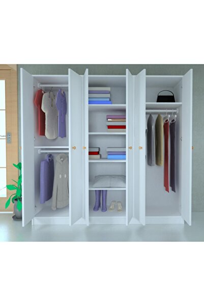 MOBİLİQUE 6 Kapaklı Side Gardrop Beyaz