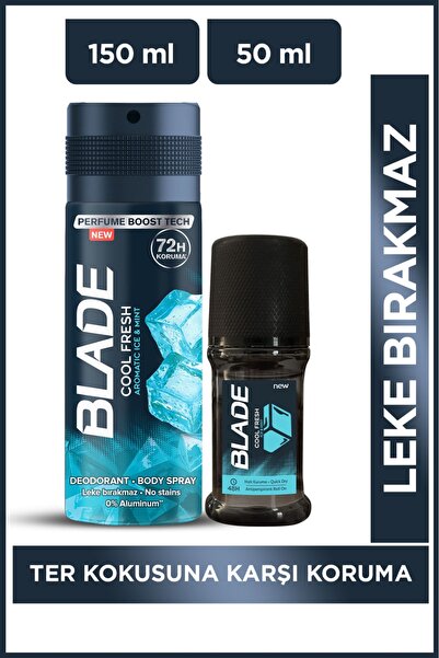 Blade Cool Fresh Deodorant 150 ml + Roll On 50 ml Erkek İkili Set