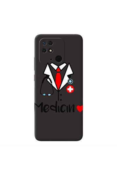 Other Xiaomi Redmi 10C Medicin Black Colored Silicone TPU Θήκη