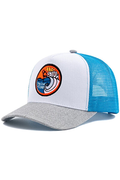 Choice 56cm-60cm Grey White Hot Sale Unisex Embroidered Trucker Hat Mesh Base...