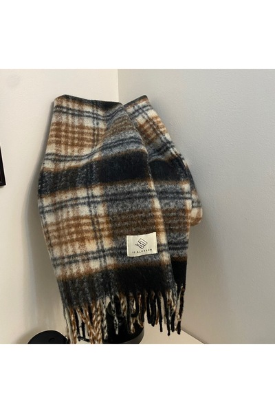 Choice1 One Size Style 10 Maillard Womens Reversible Scarf Plaid Windproof In...