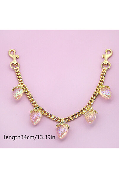 Choice1 strawberry-pink DIY Zinc Alloy Bag Hanging Chain with Cherry Pendant ...